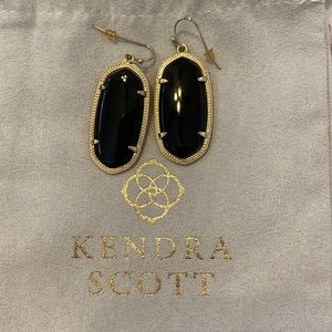 Kendra Scott Gold Drop Earrings in Black